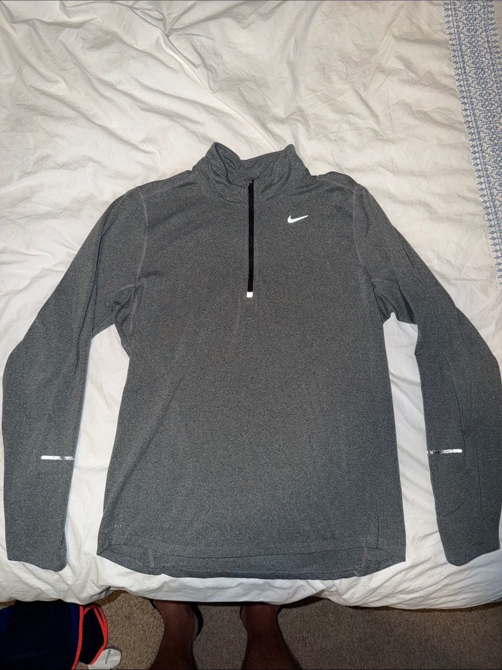 Men’s Nike Running Men's Gray Dri-FIT Quarter-Zip Pullover Size M